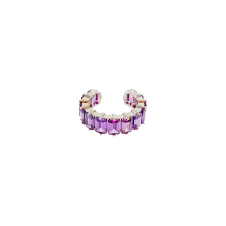 Kiki滿排方鑽C型戒指-紫羅蘭