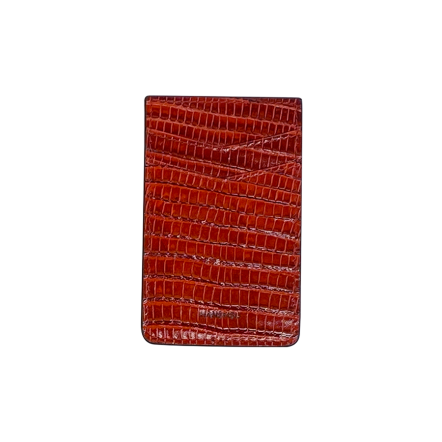 Shawn蜥蜴紋 真皮手機卡夾/紅色 