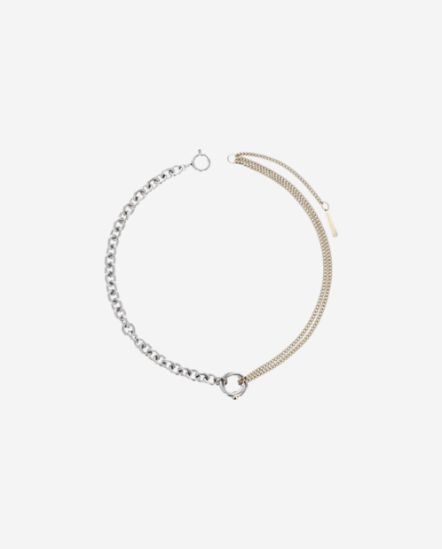 FAITH-雙色半半鎖鏈項鍊