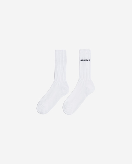 品牌Logo長襪/白色