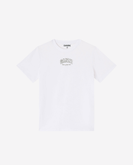 弧形GANNI短袖T/白色