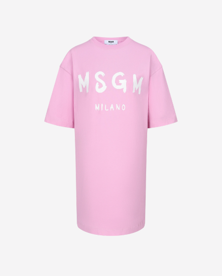 MSGM膠印刷寫字短T洋裝