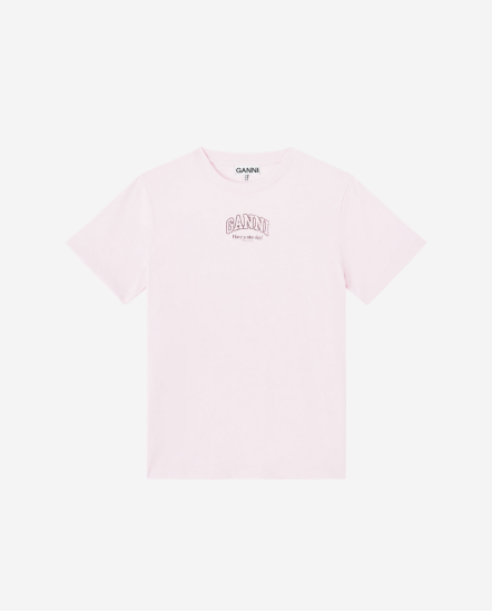 弧形GANNI短袖T/粉色