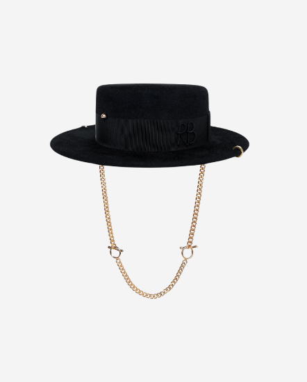 雙圈金鍊繩毛氈紳士帽