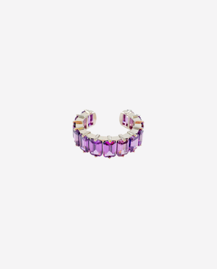 Kiki 滿排方鑽C型戒指-紫羅蘭