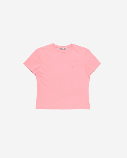 小方塊臉短袖T/微寬版/蜜桃粉