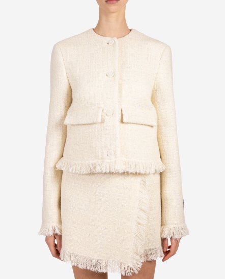 流蘇襬毛呢外套