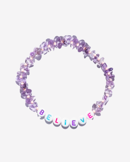Amethyst 紫水晶BELIEVE串珠手鍊