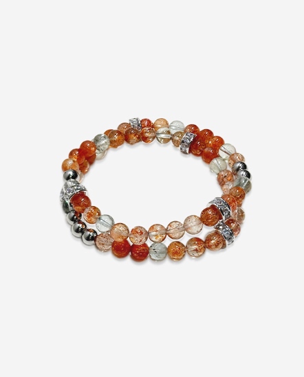 曜日之光 阿魯沙水晶 綠長石款雙圈手串